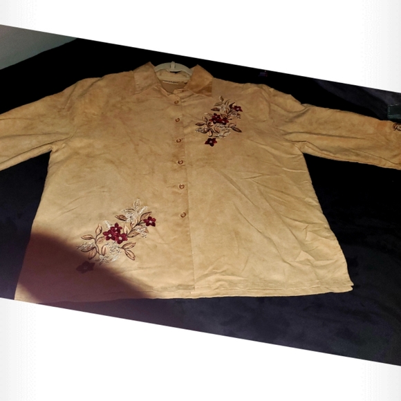 Suede Fashion classics button-up floral stitching - Picture 9 of 12
